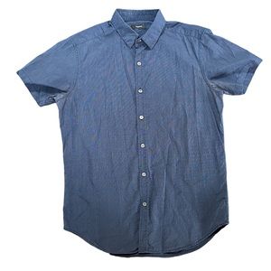 Theory Shirt Short Sleeve Button Down Blue Size Small